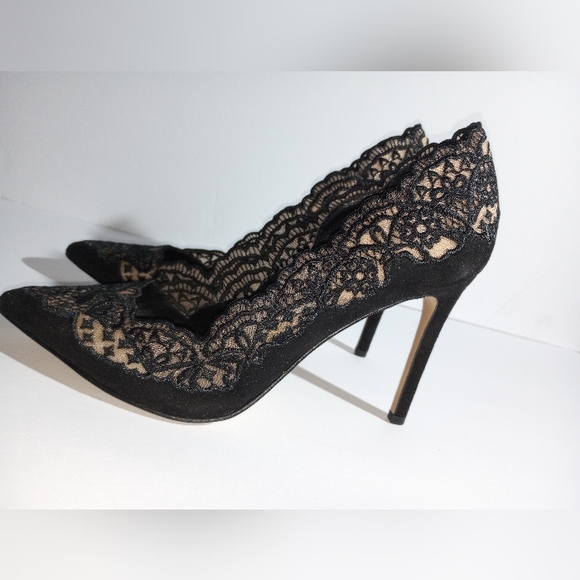 INC International Concepts Shoes - INC International Concepts Black Lace High Heel Pointed toe Pumps Excellent